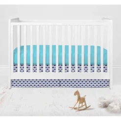 Bacati - Aztec Print Liam Aqua Orange Navy 10 Pc Crib Bedding Set With Long Rail Guard Cover -Baby Products Store GUEST d2698c47 1f6f 44fd afa9 07037d83a621
