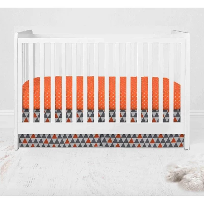 Bacati - Playful Fox Orange Gray 10 Pc Crib Bedding Set With Long Rail Guard Cover 6 Bacati - Playful Fox Orange Gray 10 Pc Crib Bedding Set With Long Rail Guard Cover - Image 6