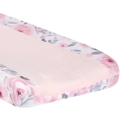Bedtime Originals Blossom Watercolor Floral Changing Pad Cover - Pink/Gray 1 Bedtime Originals Blossom Watercolor Floral Changing Pad Cover - Pink/Gray