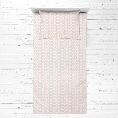 Bacati - Floret Coral Muslin 3 Pc Toddler Bed Sheet Set 100 Pecent Cotton 2 Bacati - Floret Coral Muslin 3 Pc Toddler Bed Sheet Set 100 Pecent Cotton - Image 2