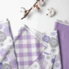 Bacati - Watercolor Floral Purple Gray 5 Pc Girls Toddler Bedding Set