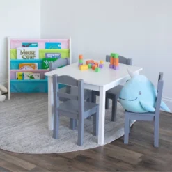 5pc Kids' Wood Table And Chair Set White/Gray - Humble Crew 10 5pc Kids' Wood Table And Chair Set White/Gray - Humble Crew -Baby Products Store GUEST da4d5424 6b09 4eda 9484 897dfb986ea0