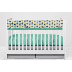 Bacati - Elephants Mint/Yellow/Gray 6 Pc Crib Bedding Set With Long Rail Guard Cover -Baby Products Store GUEST dcdcdbe5 7147 4291 a016 2adf35801d24