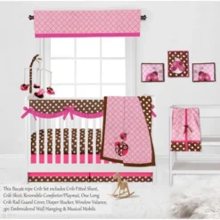 Bacati - Ladybugs Pink Chocolate 10 Pc Crib Bedding Set With Long Rail Guard Cover 14 Bacati - Ladybugs Pink Chocolate 10 Pc Crib Bedding Set With Long Rail Guard Cover -Baby Products Store GUEST de86d433 fed2 499d 83bc 16e94af2960a