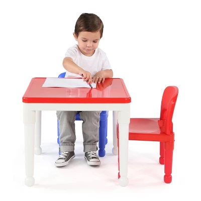 3pc 2 In 1 Square Activity Table With 2 Chairs Blue/Red - Humble Crew 5 3pc 2 In 1 Square Activity Table With 2 Chairs Blue/Red - Humble Crew - Image 5