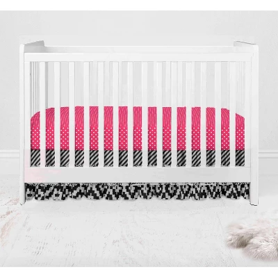 Bacati - Love Black Fuschia 4 Pc Crib Bedding Set With Diaper Caddy 5 Bacati - Love Black Fuschia 4 Pc Crib Bedding Set With Diaper Caddy - Image 5