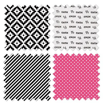 Bacati - Love Black Fuschia 3 Pc Crib Bedding Set 6 Bacati - Love Black Fuschia 3 Pc Crib Bedding Set - Image 6