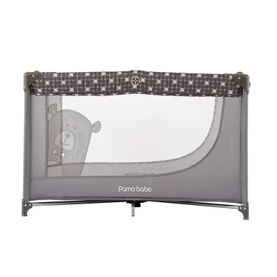 Pamo Babe Travel Foldable Portable Bassinet Baby Infant Comfortable Play Yard Crib Cot With Soft Mattress, Breathable Mesh Walls, And Carry Bag, Gray 2 Pamo Babe Travel Foldable Portable Bassinet Baby Infant Comfortable Play Yard Crib Cot With Soft Mattress, Breathable Mesh Walls, And Carry Bag, Gray - Image 2