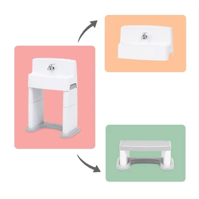 Delta Children PerfectSize 3-in-1 Convertible Sink, Step Stool And Bath Toy For Toddlers/Kids' Perfect For Potty Training - White/Gray 2 Delta Children PerfectSize 3-in-1 Convertible Sink, Step Stool And Bath Toy For Toddlers/Kids' Perfect For Potty Training - White/Gray - Image 2