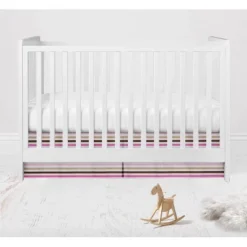 Bacati - Mod Dots Stripes Pink Fuschia Beige Chocolate 6 Pc Crib Bedding Set With Long Rail Guard Cover -Baby Products Store GUEST f459c6fe 05b9 4c96 a0be 913687d83bf5