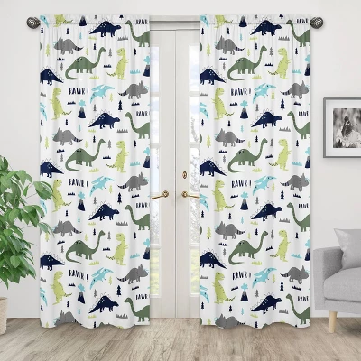 Sweet Jojo Designs Window Panels - Blue & Green Mod Dino - 2pk 1 Sweet Jojo Designs Window Panels - Blue & Green Mod Dino - 2pk