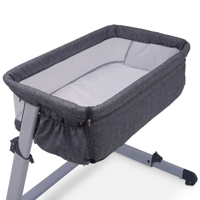 Simmons Kids' Dream Bedside Baby Bassinet Sleeper With Breathable Mesh And Adjustable Heights - Lightweight Portable Crib - Gray 9 Simmons Kids' Dream Bedside Baby Bassinet Sleeper With Breathable Mesh And Adjustable Heights - Lightweight Portable Crib - Gray - Image 9