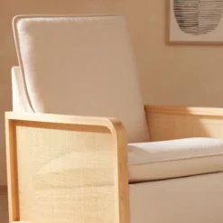 Babyletto Sumba Swivel Glider With Cane - Performance Cream Eco-Weave/Light Wood Base -Baby Products Store GUEST f8bf8c3a 7904 4e54 9a26 ae05ee47d3d1