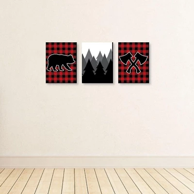 Big Dot Of Happiness Lumberjack - Channel The Flannel - Buffalo Plaid Nursery Wall Art, Kids Room & Cabin Decor - 7.5 X 10 Inches - Set Of 3 Prints 2 Big Dot Of Happiness Lumberjack - Channel The Flannel - Buffalo Plaid Nursery Wall Art, Kids Room & Cabin Decor - 7.5 X 10 Inches - Set Of 3 Prints - Image 2