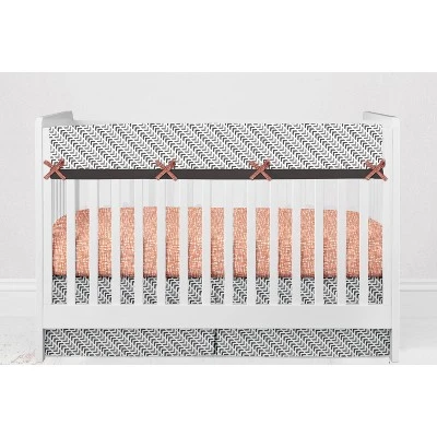 Bacati - Construction Yellow Orange Blue Gray 10 Pc Crib Bedding Set With Long Rail Guard Cover 7 Bacati - Construction Yellow Orange Blue Gray 10 Pc Crib Bedding Set With Long Rail Guard Cover - Image 7