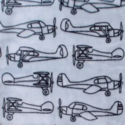 Hudson Baby Infant Boy Plush Blanket With Faux Shearling Back, Airplane, One Size